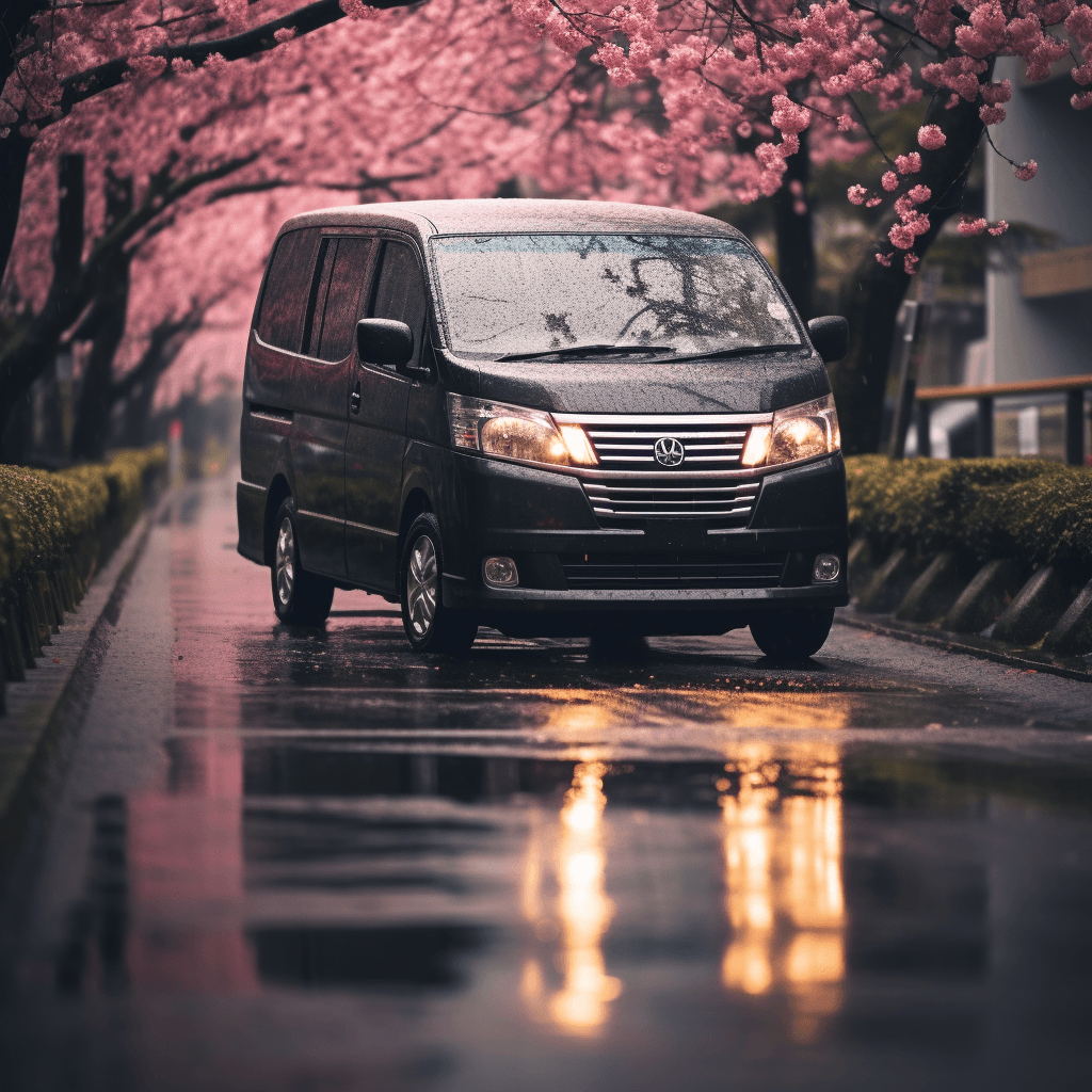 black mitsubishi delica